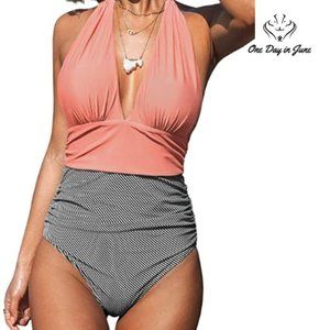 Halter Keeping You Accompained One Piece